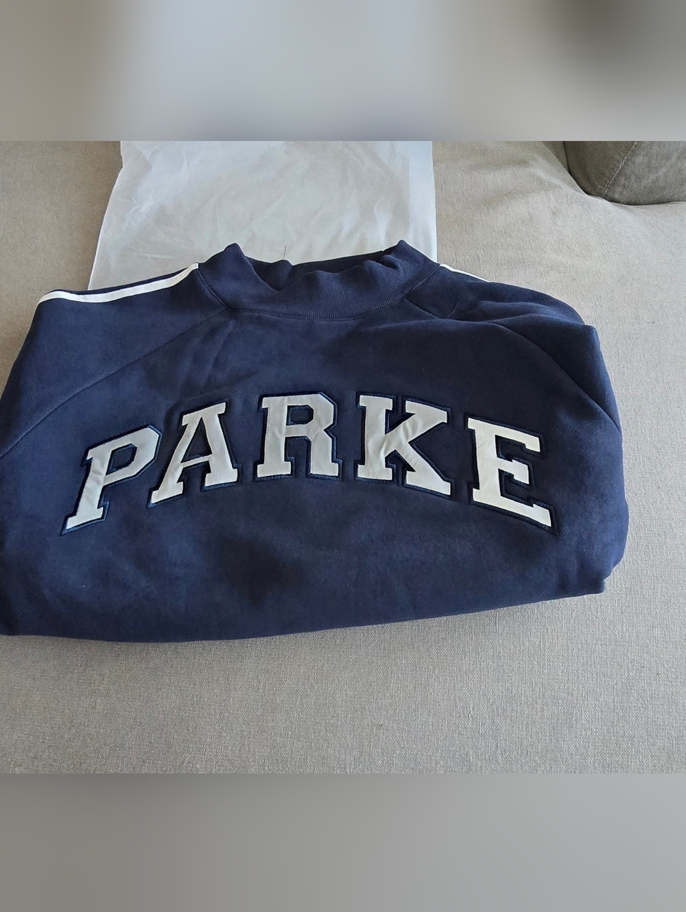 New PARKE Sport Shadow Sport Stripe Mockneck XXL